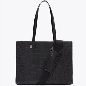 Beis the Work Tote in Black Croc NWOT